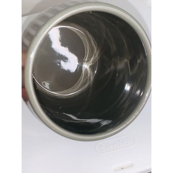 Mug Sock Monkey Galerie Double Handle Gray Ceramic Coffee Tea Cocoa Cup 16Oz EUC - Picture 2 of 6